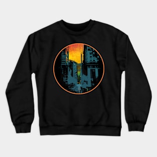 Abstract Circle Walk City Night Crewneck Sweatshirt